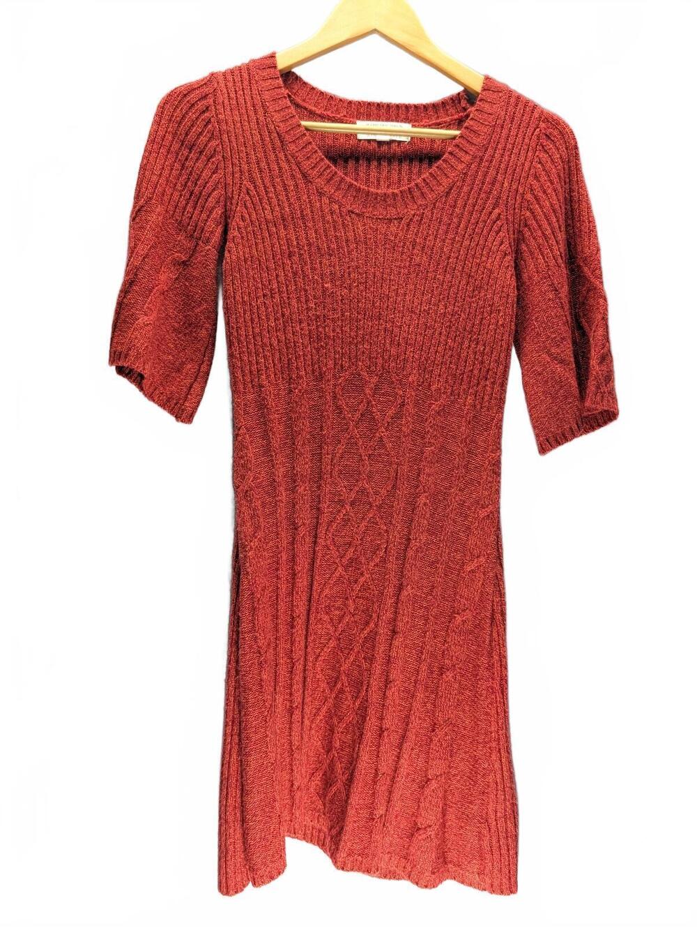 Pink Rose Women's Rust Red/Orange Knit Sweater Dress Small